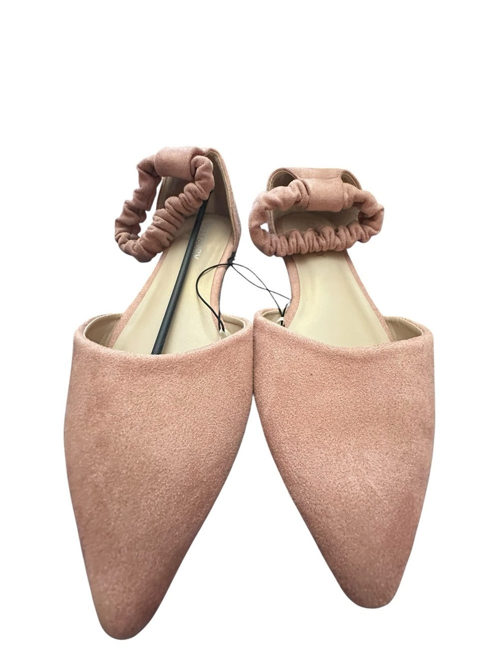 Womens Blush Pink Pointed Toe Slingback Flats